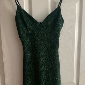 Never worn sparkly forest green tank dress